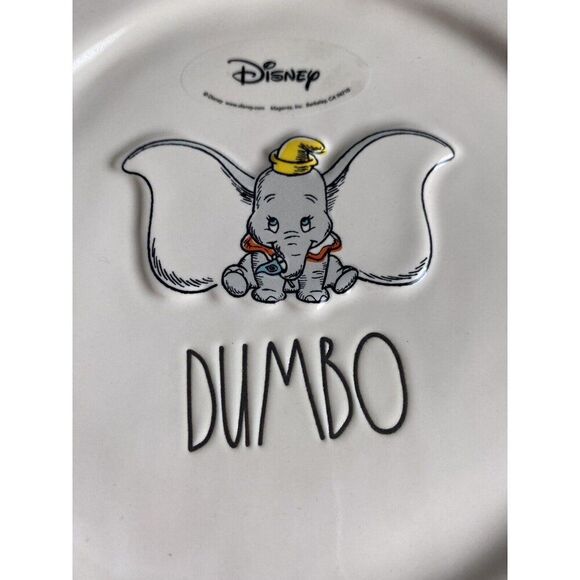 Rae Dunn 2024 Disney Dumbo 8” Salad Dessert Ceramic Plate Embossed NEW - Picture 2 of 8